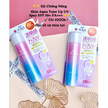 Xịt Chống Nắng Skin Aqua Tone Up UV Spray | Da mặt