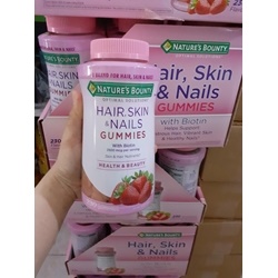 KẸO DẺO LÀM ĐẸP DA MÓNG VÀ TÓC NATURE’S BOUNTY HAIR SKIN & NAILS GUMMIES  | Tóc