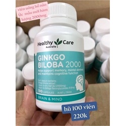 Viên uống bổ não GINKGO BILOBA 2000 HEALTHY CARE  | Thực phẩm chức năng
