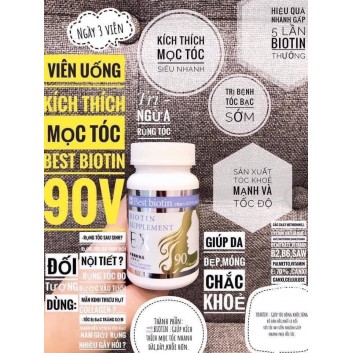 VIÊN UỐNG KÍCH THÍCH MỌC TÓC BEST BIOTIN SUPERLEMENT EX  NHẬT 90 viên | Thực phẩm chức năng