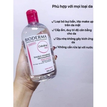 Nước tẩy trang Bioderma màu hồng 500ml | Da mặt