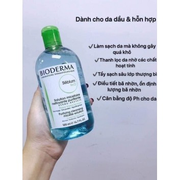 Nước tẩy trang Bioderma màu xanh 500ml | Da mặt