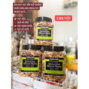 Mix Nut Hạt Hỗn Hợp Không Muối Kirkland Unsalted Mixed Nuts | Các loại bánh kẹo, socola