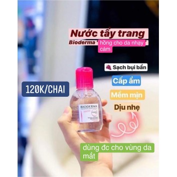 Tẩy trang Bioderma màu hồng 100ml | Da mặt