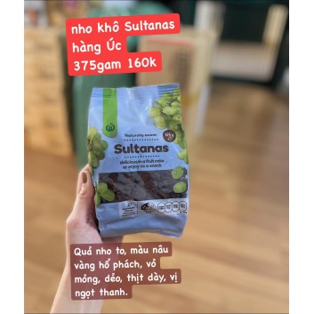 Nho khô Sultanas Úc 375g | Các loại bánh kẹo, socola