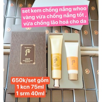 Set kem chống nắng Whoo vàng Hoàng Cung | Da mặt