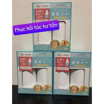 Bộ dầu gội+xả muối và đất sét Clayge | Tóc