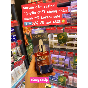 LAT-Tinh chất Loreal  Revitalift Laser Pure Retinol Deep Wrinkle Night Serum | Da mặt