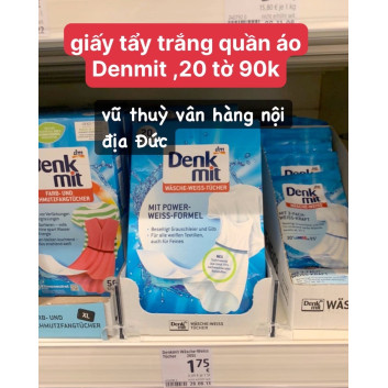 Giấy tẩy trắng quần áo Denmit 20 tờ | Đồ dùng gia dụng