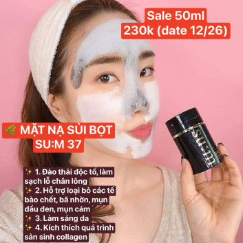 Mặt nạ sủi bọt trắng da, giảm mụn Su:m37 hũ 50ml | Da mặt