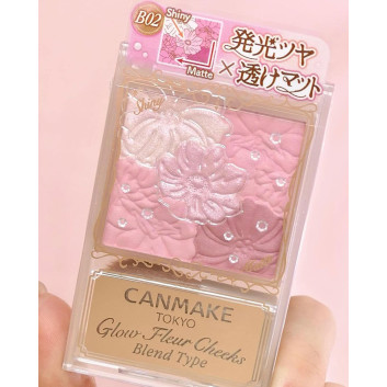 Má hồng Canmake Glow Fleur Cheeks Bo2 Rose Ballerina | Phấn