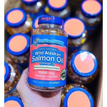Viên dầu cá hồi Pure Alaska Omega-3 Wild Salmon Oil 1000mg của Mỹ | Các loại khác
