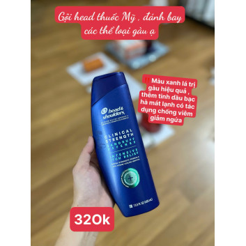 Dầu gội trị gàu 2 in 1 Head & Shoulders 400ml màu xanh cho da đầu ngứa | Body