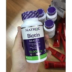 NATROL BIOTIN Maximum Strength, 100 viên, hàm lượng 10.000mcg | Tóc