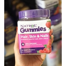 Kẹo dẻo Natrol Hair, Skin & Nails Gummies hũ 90 viên